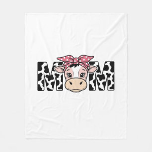 Süße Kuh-Mama-Schleife Grafikdesign_1 Fleecedecke
