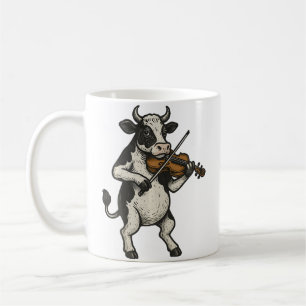 Süße Kuh spielt Geige Kühe Musiker Musik Kaffeetasse