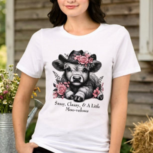 Süße Kuhgirl Highland-Kuh mit Text Tri-Blend Shirt