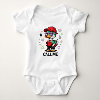 Süße kühle Ente mit Sonnenbrille, lustiger Cartoon Baby Strampler