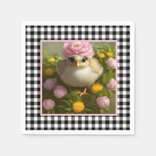 Süße Küken und Blumen Ostern    Serviette