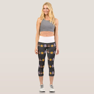 Süße Künstler Dessert Charaktere Kawaii Lebensmitt Capri Leggings