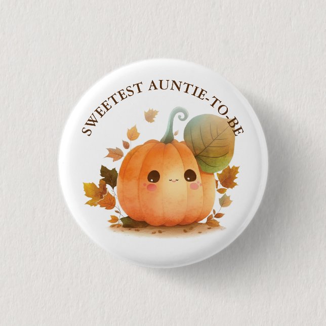 Süße Kürbis-Herbst-Baby-Party Button (Vorderseite)