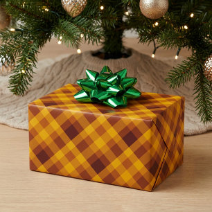 Süße Kürbis-Orange-Karopackpapier Geschenkpapier