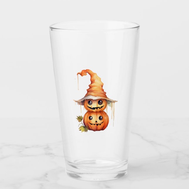 Süße Kürbis-Sticker Glas (Vorderseite)