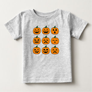 Süße Kürbisgesichter Halloween-Design Baby T-shirt