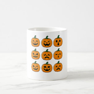 Süße Kürbisgesichter Halloween-Design Kaffeetasse