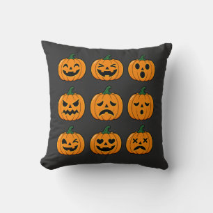 Süße Kürbisgesichter Halloween-Design Kissen
