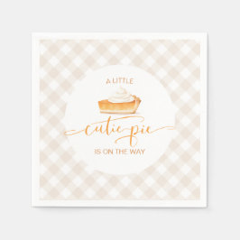 Süsse Kürbiskuchen Herbst karierte Babydusche Serviette