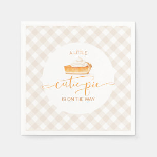 Süsse Kürbiskuchen Herbst karierte Babydusche Serviette