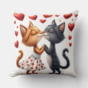 💕 Süße küssende Katzen Romantische Liebe Gemütlic Kissen