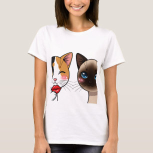 Süße Küssende Katzen T-Shirt