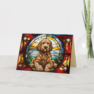 Süße Labradoodle-Grußkarte Karte