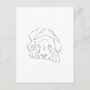 Süße Labrador Retriever Wandkunst, Posterzeichnung Postkarte