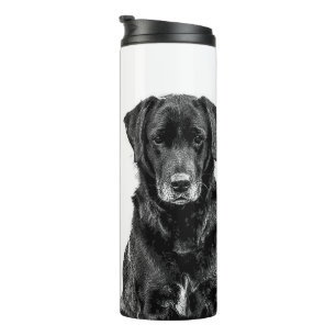 Süße Labrador-Schwarze-Hund-Welpen-Haustier-Skizze Thermosbecher