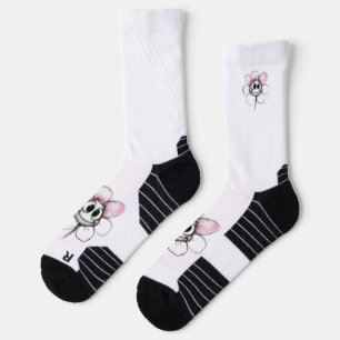 Süße lächelnde Blume "Wähle Freude" Whimsical Sket Socken