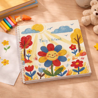 Süße lächelnde Blumen-Kinder-Skizzenbuch Notizbuch