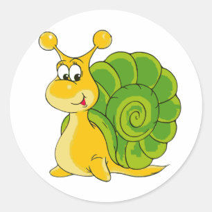 Süße lächelnde Schnecke Runder Aufkleber