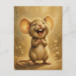 Süße Lachmaus Fine Art Postkarte
