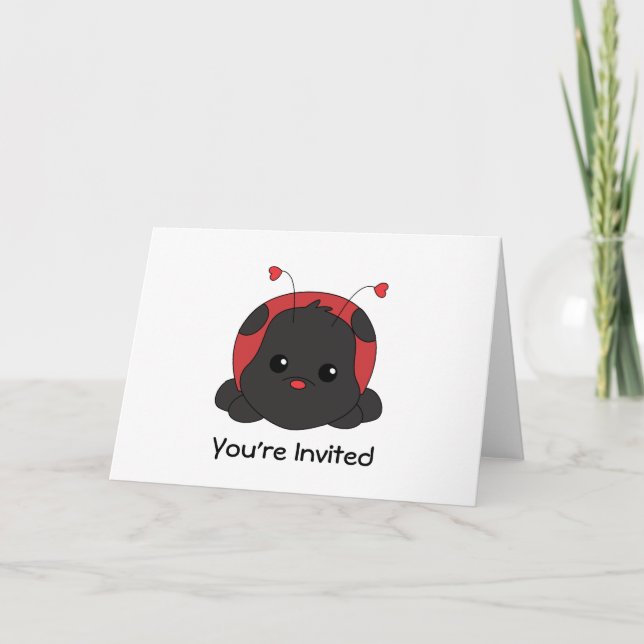 Süsse Lady Bug Einladung (Vorderseite)