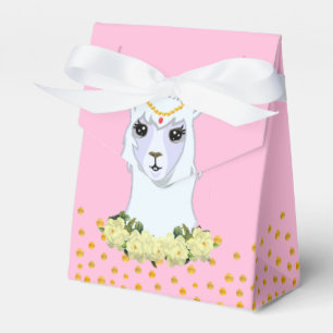 Süße Lama, Pfingstrosen & Goldkonfetti Danke Geschenkschachtel
