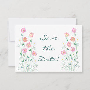Süße Landgänseblümchen Rosafarbene Hochzeit Merken Save The Date