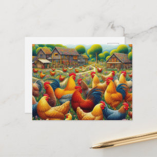 Süße Landhahnliebhaber  Postkarte