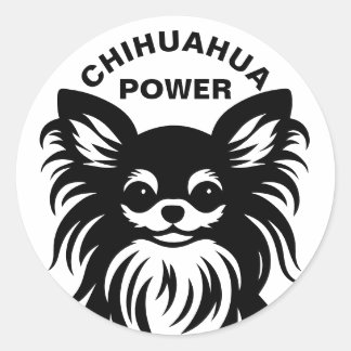 Süße langhaarige Chihuahua-Cartoonfigur Runder Aufkleber