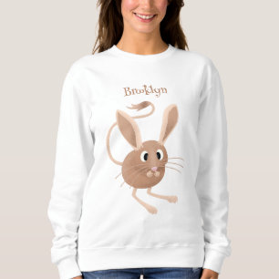 Süße Langohren-Springmaus Cartoon-Illustration Sweatshirt