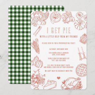 Süße, lässige Friendsgiving-Abendessen-Feier Einladung