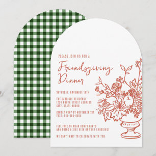 Süße, lässige Friendsgiving-Abendessen-Feier Einladung