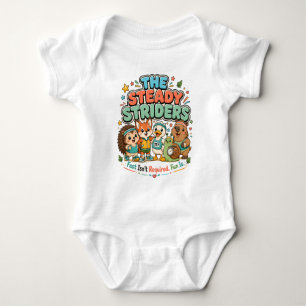 Süße Laufclub-Tierfreunde der Steady Striders Baby Strampler