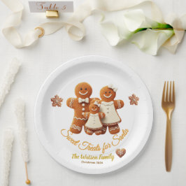 Süße Lebkuchen-Familien-Kekse Dekorationsparty Pappteller