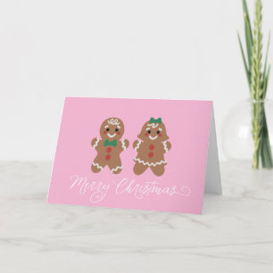 Süße Lebkuchen-Kinder mit Schleifen Feiertagskarte