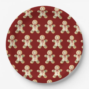 Süße Lebkuchen-Rote Weihnachts-Papierplatte Pappteller