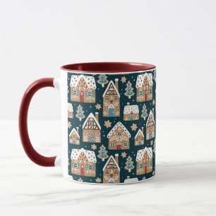 Süße Lebkuchenhäuser & Kekse Blaues Weihnachten  Tasse