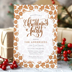 Süße Lebkuchenmann-Kekse Weihnachtsfeier Einladung