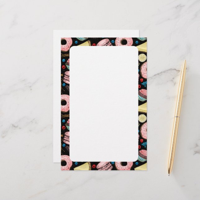 Süße Leckereien Briefpapier (Vorderseite/Rückseite Beispiel)