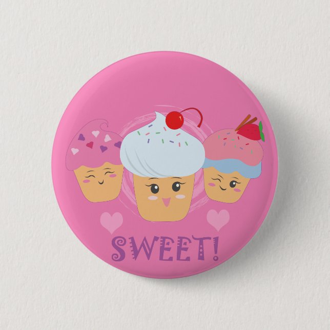 Süße Leckereien - Cupcakes! Button (Vorderseite)