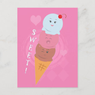 Süße Leckereien - Eiscreme-Kone! Postkarte