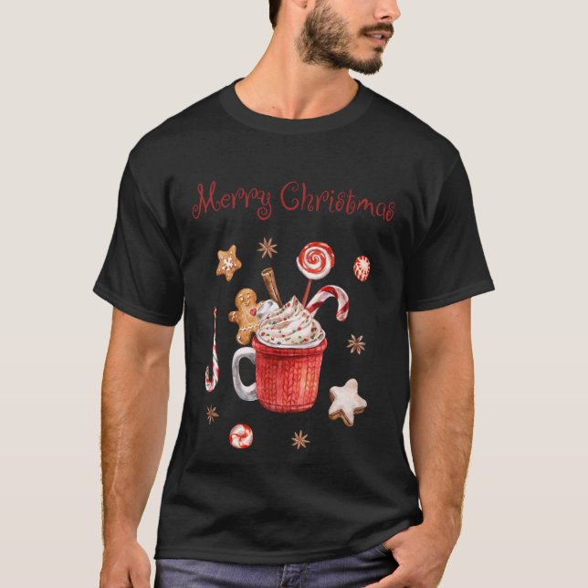 Süße Leckereien Frohe Weihnachten T-Shirt (Vorderseite)