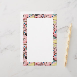 Süße Leckereien in Rosa Briefpapier