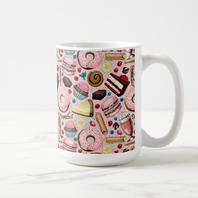 Süße Leckereien in Rosa Kaffeetasse (Rechts)