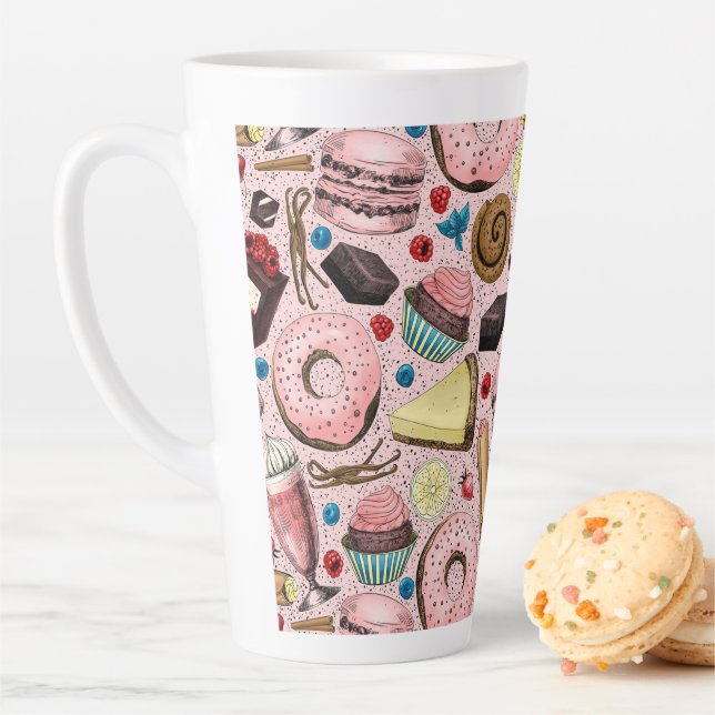 Süße Leckereien in Rosa Milchtasse (Beispiel)
