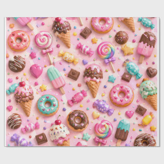 Süße Leckerlis & Eiscreme Muster Geschenkpapier