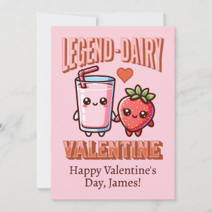 Süße Legend-Dairy Erdbeermilch Valentinstag Feiertagskarte