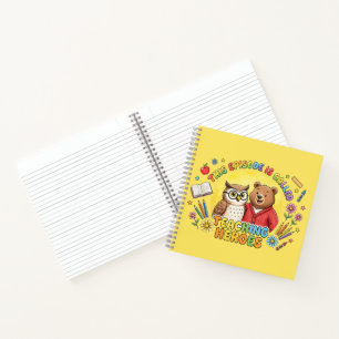 Süße Lehrer-Eule-und-Bär-Design Notizbuch