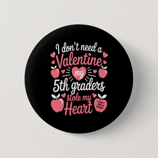 Süße Lehrer Valentinstag Button (Vorderseite)