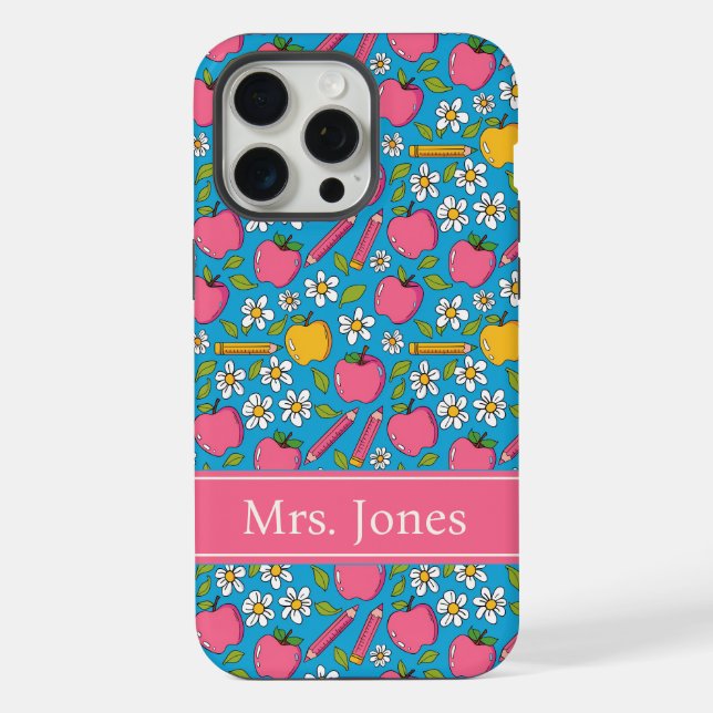 Süße Lehrerin-Handytasche | Personalisierter Name iPhone 15 Pro Max Hülle (Rückseite)