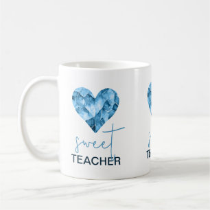 Süße Lehrerin mit blauem Herz Kaffeetasse